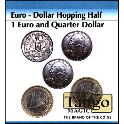 Euro-Dollar Hopping Half (1 Euro and Quarter Dollar) by Tango Magic