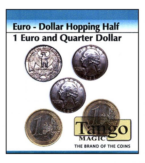 Euro-Dollar Hopping Half (1 Euro and Quarter Dollar) by Tango Magic